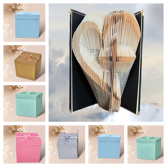 Hand Crafted Other - *MADE TO ORDER** “Heart with Cross” Handmade Book Folding 🎁